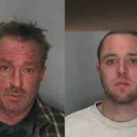 <p>David Santucci, Sr. (left) and his son, David, Jr. are charged with second-degree burglary.</p>