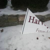 <p>Vandals destroyed the sign at the entrance to the Harvey School, a Katonah private school, Bedford police said Tuesday.</p>