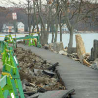 <p>Portions of Hillspoint Road in Westport were ripped up by the force of the storm surge during Hurricane Sandy.</p>