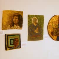 <p>Some of Parker&#x27;s work at the Pound Ridge Library - she&#x27;s an acclaimed folk rug artist and she&#x27;s appeared on the HGTV and DIY networks.</p>