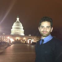 <p>Phillip Nobile visits the Capital Building in Washington D.C. </p>