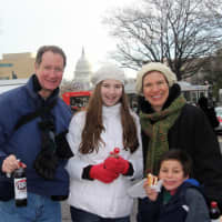 <p>Westport residents Mark, Nicole, Nick and Kim Mathias were in Washington D.C. Monday for the presidential inauguration. </p>