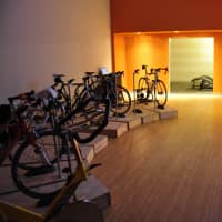 <p>Cyclists will enjoy the view of their course projected on a 100-inch HD television screen.</p>