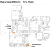 <p>Rooms that will be repurposed on the first floor at Rye High School. </p>