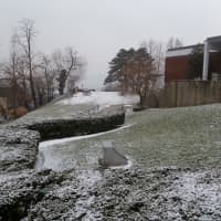 <p>The lawn at the Hastings Village Hall and Library turned from snow to ice.</p>