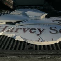 <p>The Harvey School&#x27;s entrance sign was destroyed for the second time this month, Bedford police said.</p>