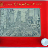 <p>Etch A Sketch of Times Square.</p>