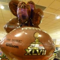 <p>Dobbs Ferry&#x27;s Stop &amp; Shop displayed Super Bowl XLVII balloons as it filled orders for party food.</p>