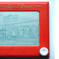 <p>Etch A Sketch of The Toy Chest in Ridgefield, Conn.</p>