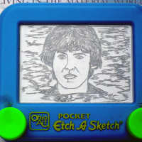 <p>Etch A Sketch of George Harrison.</p>