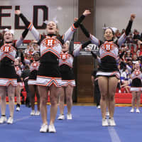 <p>Stamford High School&#x27;s cheerleading squad performed during the county championships this past weekend. </p>