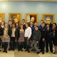 <p>Somers Italian Club students visited the U.N. with teachers Joan Scerbo and Hope Mazzola.</p>