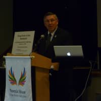 <p>Putnam County Sheriff Donald Smith speaks at Thursday&#x27;s drug action forum in Yorktown.</p>