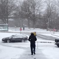 <p>Few students braved the snow at SUNY Purchase during Winter Storm Nemo on Friday. </p>