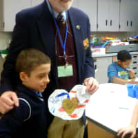 <p>Joshua Stenbergh, 9, decided to give his Valentine right to Phil Kraft, a veteran of the Vietnam War. </p>