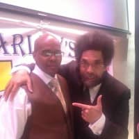 <p>Dr. Cornel West (right) offers to speak at a town hall meeting April 20 with Kenneth Chamberlain Jr. (left) on the issue of police accountability in Westchester County.</p>