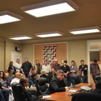 <p>Bjorn Olsson of the Tarrytown Music Hall discusses his plans for Peekskill&#x27;s Paramount at a packed meeting Wednesday night at city hall.</p>