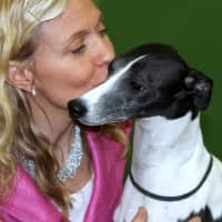 <p>Stromberg with her beloved whippet Glory, who won Best in Breed at the Westminster show back in 2009.</p>