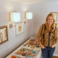 <p>Lindsay Cain inside her Sparklers Design Studio in Pound Ridge.</p>