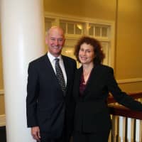 <p>Scarsdale residents Gil and Barbara Kemp at Swarthmore College.</p>