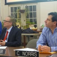 <p>White Superintendent Christopher Clouet and Board of Education Vice President Charlie Norris discussed the 2013 - 2014 school budget on Monday night.</p>
