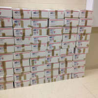 <p>Sixty boxes are ready to be mailed to Afghanistan.</p>
