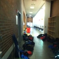<p>Hundreds of Weston High School students left their backpacks at school Wednesday after an evacuation after a school lockdown. </p>