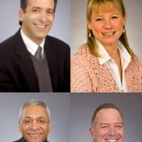 <p>Tarrytown Mayor Drew Fixell, top left, along with trustees Rebecca McGovern, Thomas Butler and Doug Zollo, is running for re-election.</p>