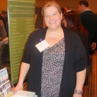 <p>Liz Wilcocki of Hope&#x27;s Door in Pleasantville said setting up a table at the Business Expo helps spread awareness about the domestic violence agency.</p>