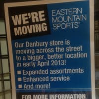 <p>A flier in the mall store announces that EMS is moving across the street. </p>