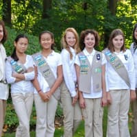 <p>Samantha Lawless (center, wearing vest) is working on her Silver Award.</p>