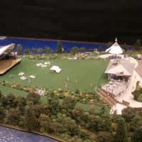 <p>A model shows what the new Levitt Pavilion for the Performing Arts in Westport will look like. </p>