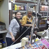 <p>Sa Qunsel, right, and niece Farida, work together at the Hastings deli named for their hometown of Madaba in Jordan.</p>