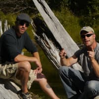 <p>Hartsdale teacher Matt Frohman and Rich Marshall on the road fishing for their television series pilot, &quot;Rogues on the Road.</p>