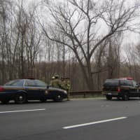 <p>New York State Police and Yorktown Heights firefighters investigate the crash after the man was taken to Hudson Valley Medical Center. </p>