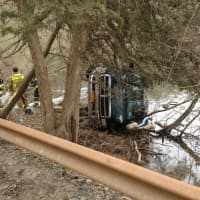 <p> A truck overturned while speeding, causing it to fall into Byram Lake Tuesday afternoon.</p>