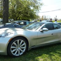 <p>A Fisker Karma was among the more than 30 electric cars on display in Westport Saturday during the town&#x27;s first-ever electric car rally and showcase.</p>