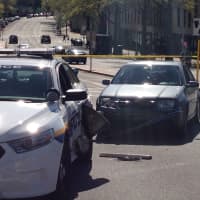 <p>A police car was in a crash at the intersection of Hamilton Avenue and Cottage Place on Tuesday afternoon.</p>
