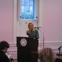 <p>Land Use Law Centers Tiffany Zezula asked the audience how affordable housing in Westchester County could be furthered.</p>