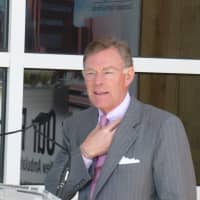 <p>Terry McGraw speaks at the ground breaking Friday of the new ambulatory pavilion named after his parents at Norwalk Hospital.</p>