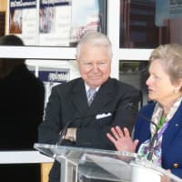 <p>George and Carol Bauer, whose $2.5 million donation helped to fund the new pavilion at Norwalk Hospital.</p>