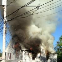 <p>Danbury Volunteer Fire Chief Anthony Rongetti tweeted this photo of the fire on Stillman Avenue under the twitter name @germantownfd10.</p>