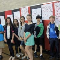 <p>The walls were adorned with posted created by Rye Middle School students with messages supporting the &quot;Dignity for All&quot; theme.</p>