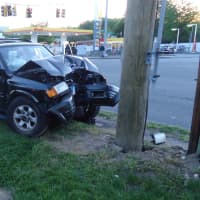 <p>This is one of the vehicles involved in the two-car accident at Connecticut and Richards avenues in Norwalk on Thursday.</p>