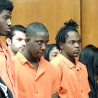 <p>Charged with various armed robbery and conspiracy counts are Kevensky Lubin, 28, Richard Jean-Pierre, 18, and Calim Gaspard, 23, all of Spring Valley, and Mirleny Tremols, 33, of Nyack.</p>