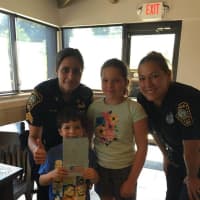 <p>Sergeant Gulino and Officer Hollister received a thank you card from some young visitors to Coffee for a Cop.</p>