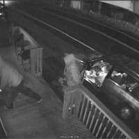 <p>Surveillance photo from a convenience store robbery in Norwalk.</p>