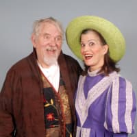 <p>Deborah Connelly of Norwalk will be onstage as the zany Mrs. Partlett, pictured here with the Notary (Jim Cooper of Wilton) in the Troupers Light Opera production of Gilbert and Sullivan’s &quot;The Sorcerer&quot; April 16 and 23 at the Norwalk Concert Hall.</p>