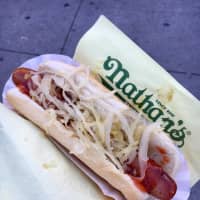 <p>Nathan&#x27;s Famous is famous for its hot dogs.</p>