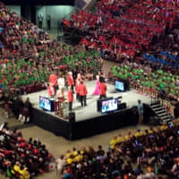 <p>The World Finals for the Odyssey of the Mind were held at Iowa State University in Ames, Iowa. It drew hundreds of teams from around the world.</p>